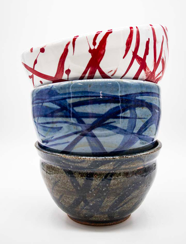 Crafted, empty bowls for charity event